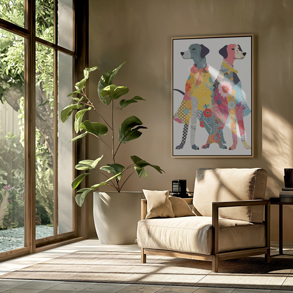 Perros coloridos  ·  cuadro de decoración