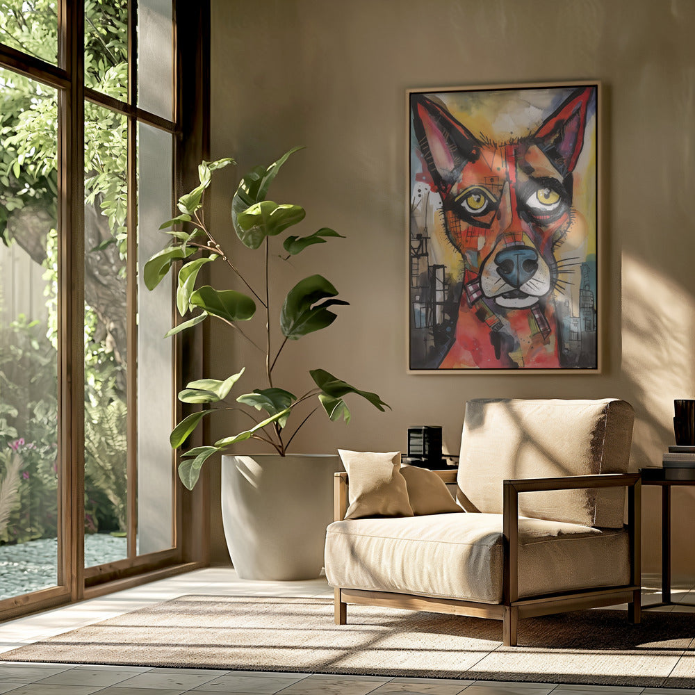 El perro de color  ·  cuadro de decoración