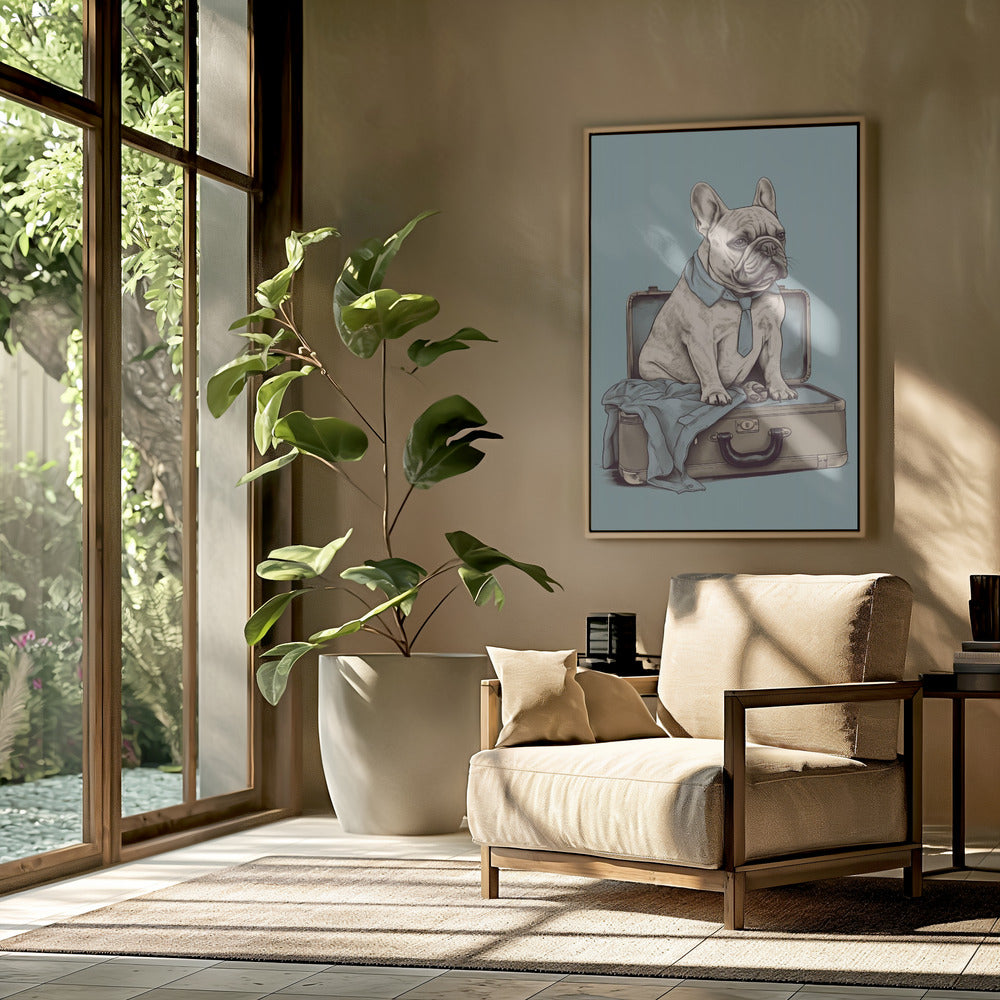 El perro francés quiere viajar ·  cuadro de decoración