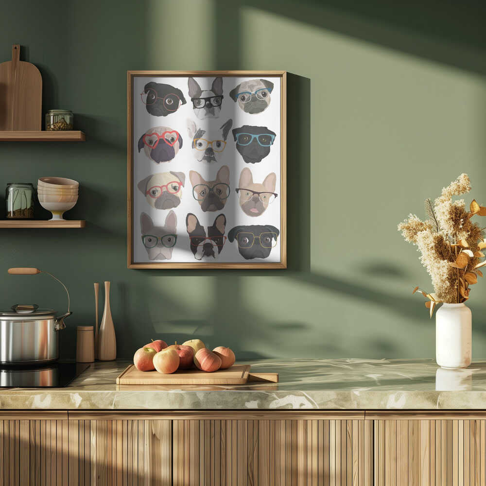 Pugs con gafas  ·  cuadro de decoración