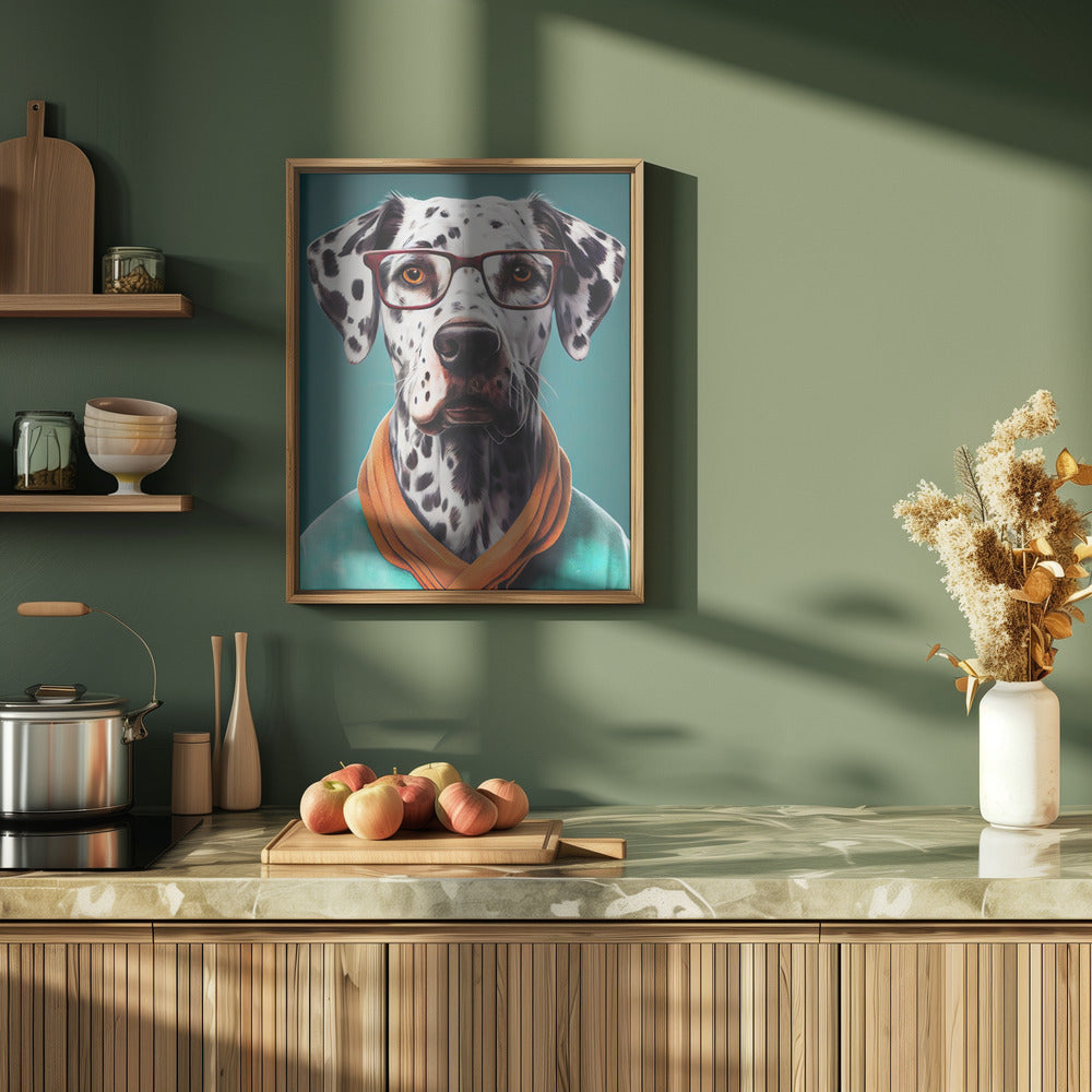 Perro dálmata con bufanda  ·  cuadro de decoración