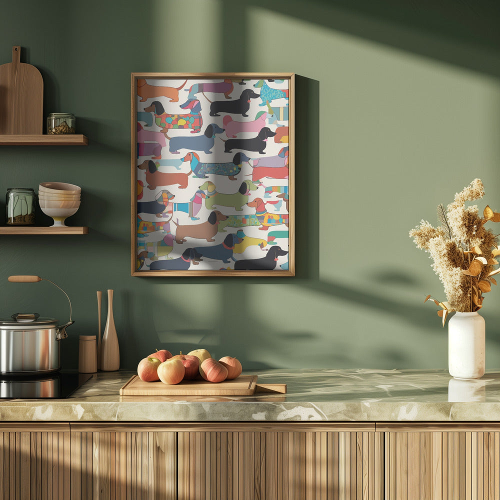 Teckels multicolores  ·  cuadro de decoración