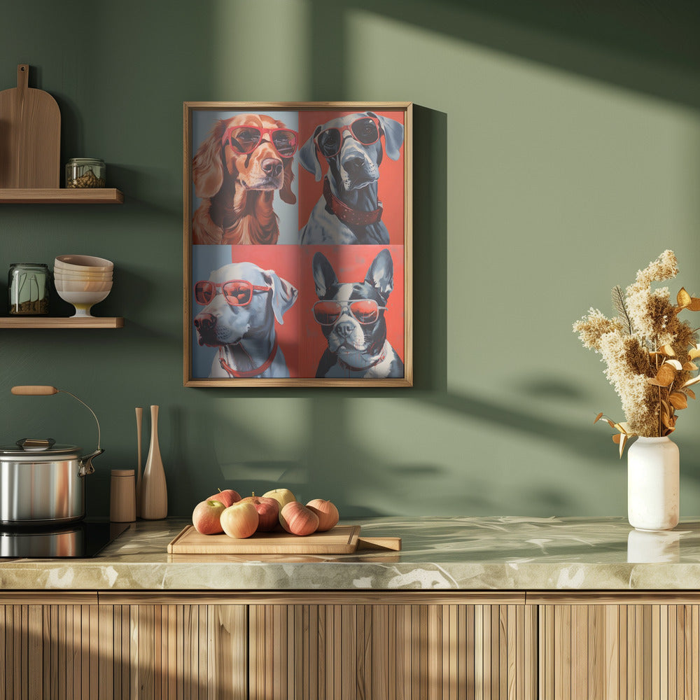 Perros en sombras  ·  cuadro de decoración