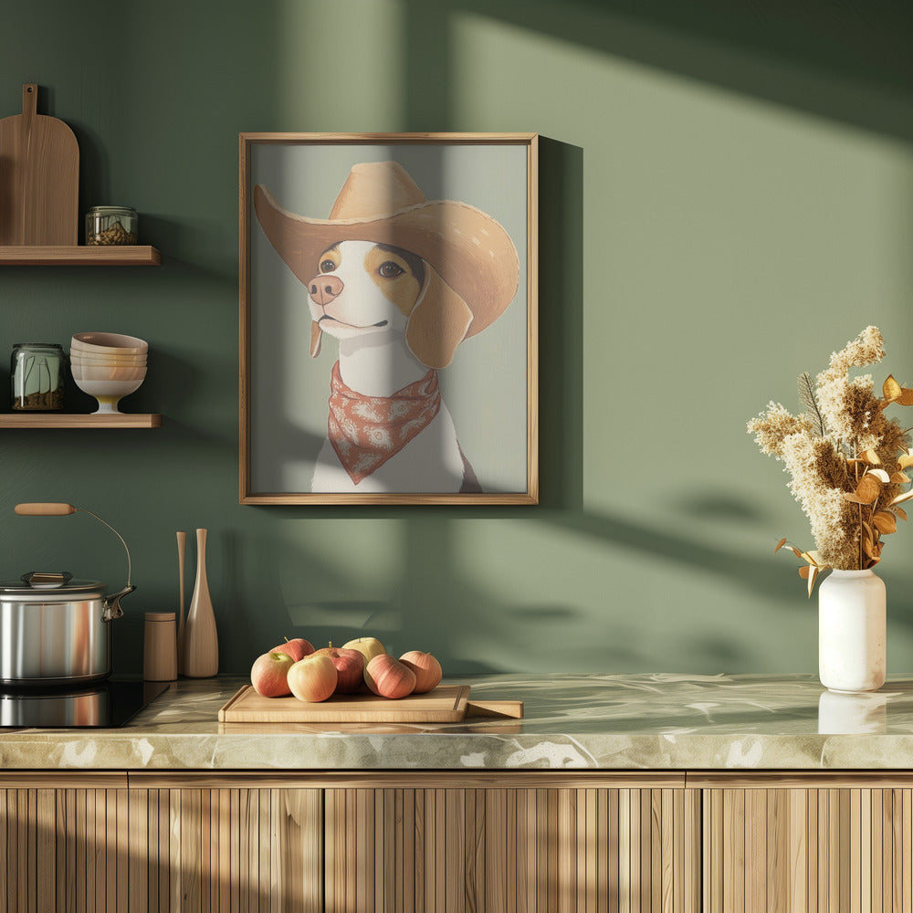 Perro Beagle Vaquero  ·  cuadro de decoración