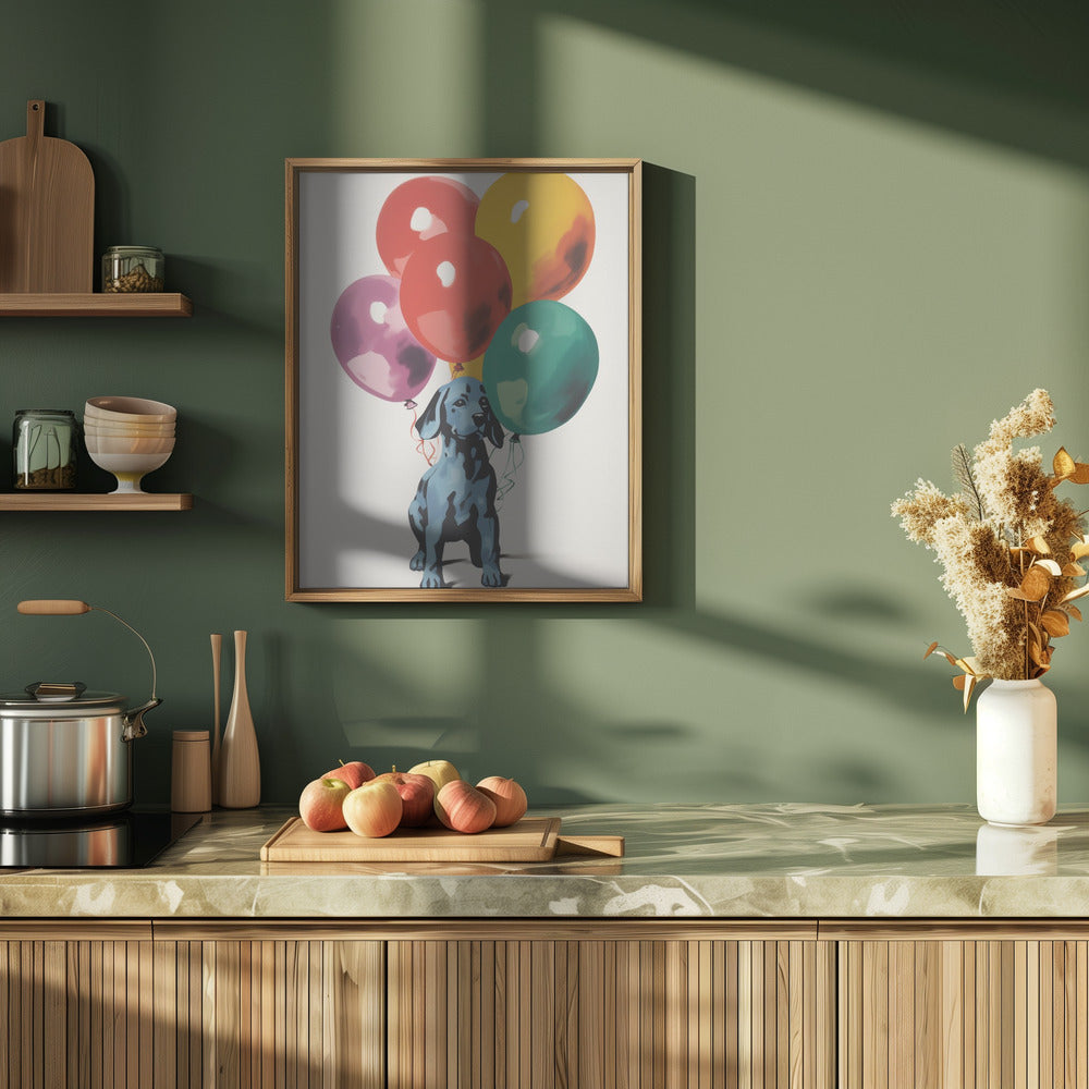 Dog with Balloons 2 · Decoration Picture