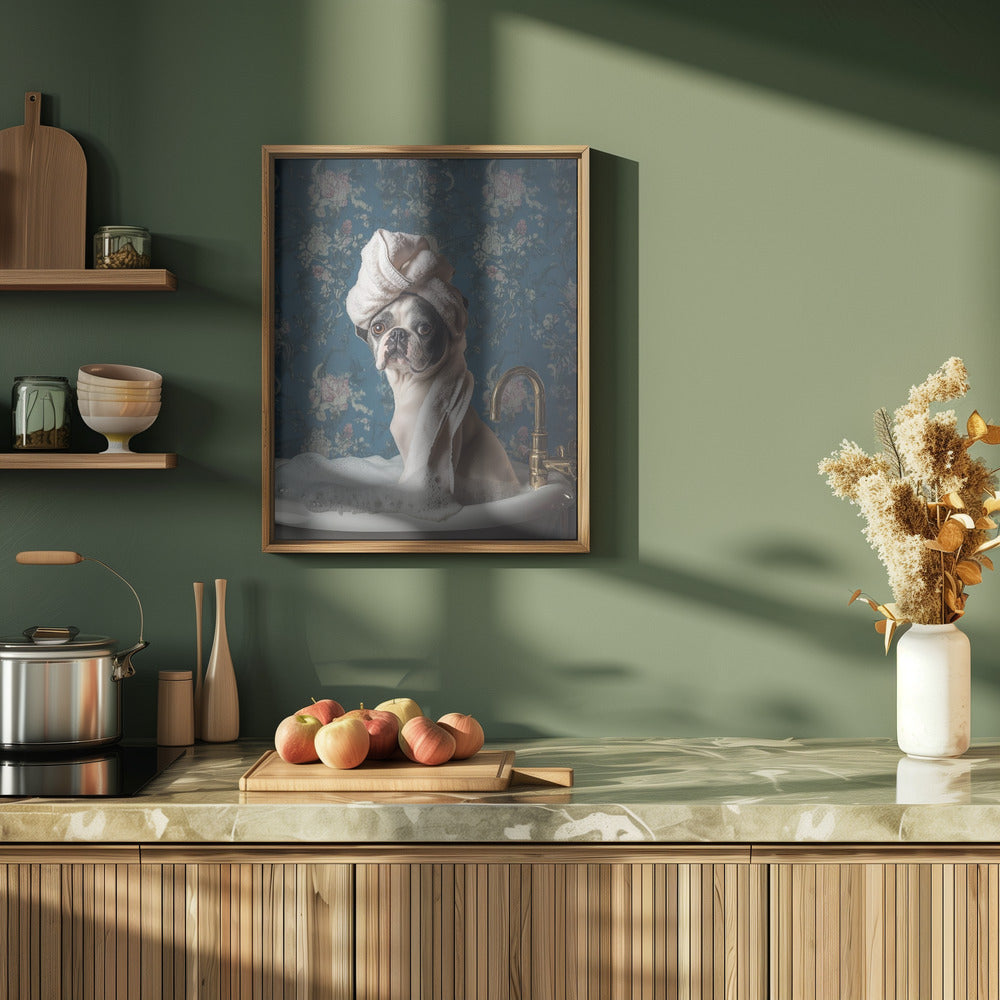 Baño de burbujas para perros  ·  cuadro de decoración