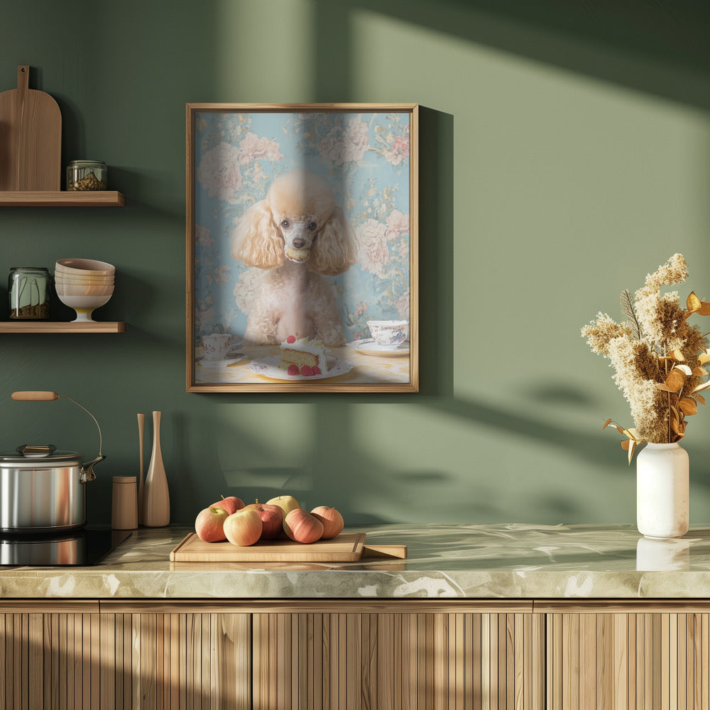 El caniche amante de los pasteles  ·  cuadro de decoración