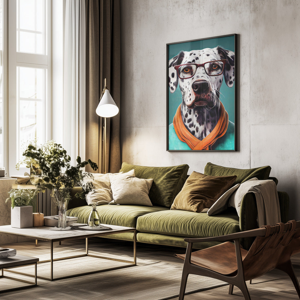 Perro dálmata con bufanda  ·  cuadro de decoración