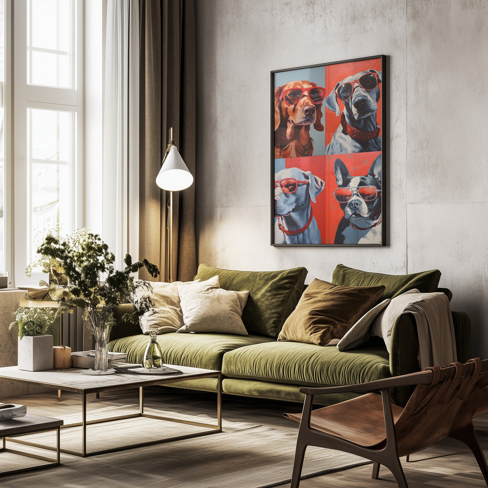 Perros en sombras  ·  cuadro de decoración