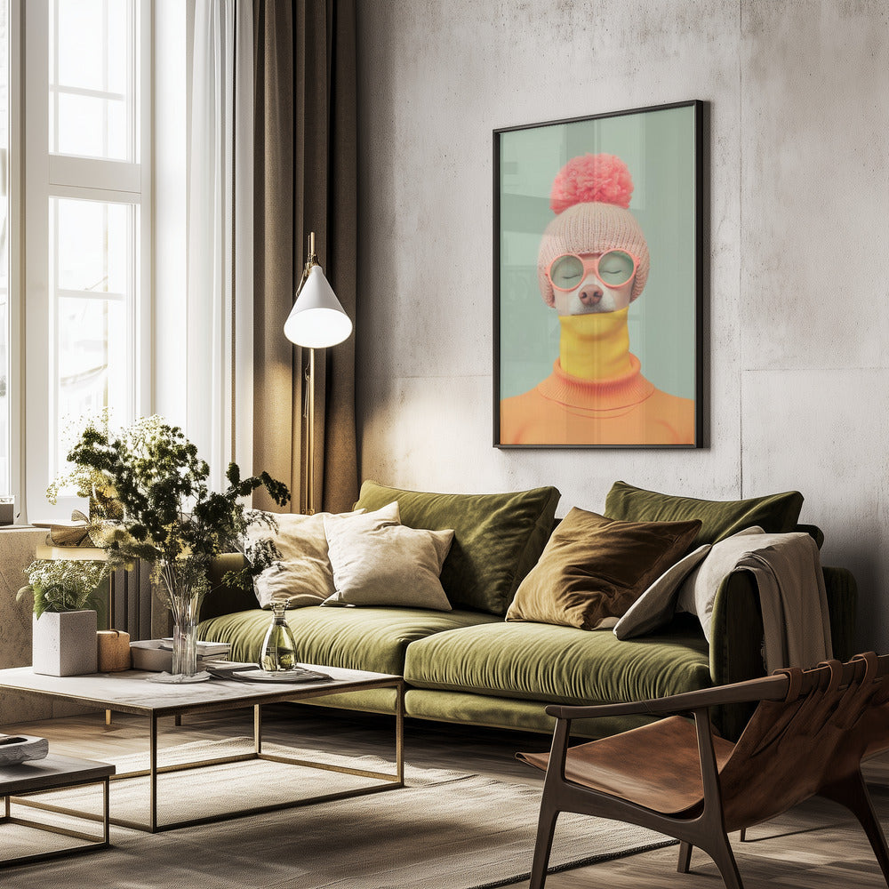 Retrato surrealista de perro humano 1  ·  cuadro de decoración
