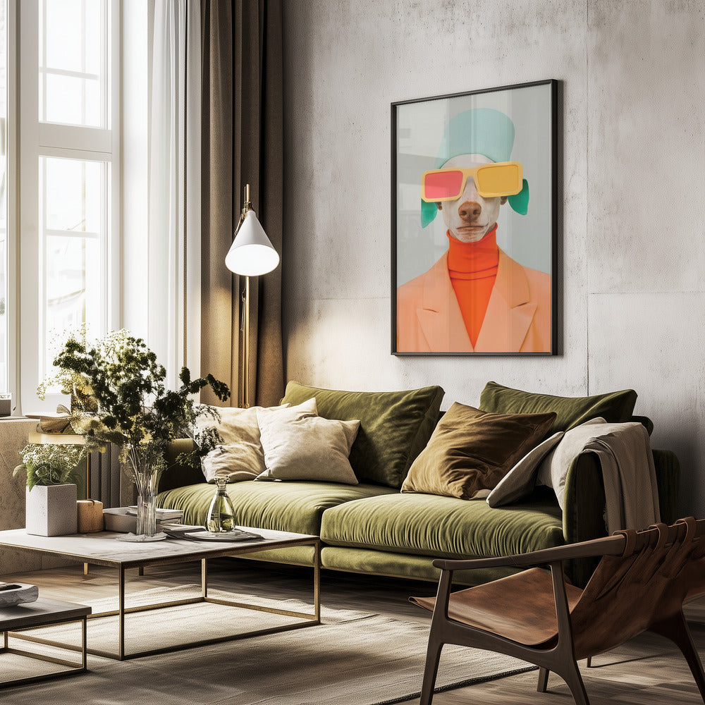 Retrato surrealista de perro humano 2  ·  cuadro de decoración