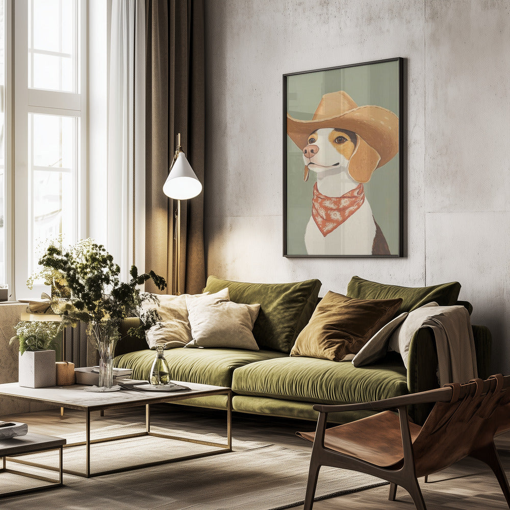 Perro Beagle Vaquero  ·  cuadro de decoración