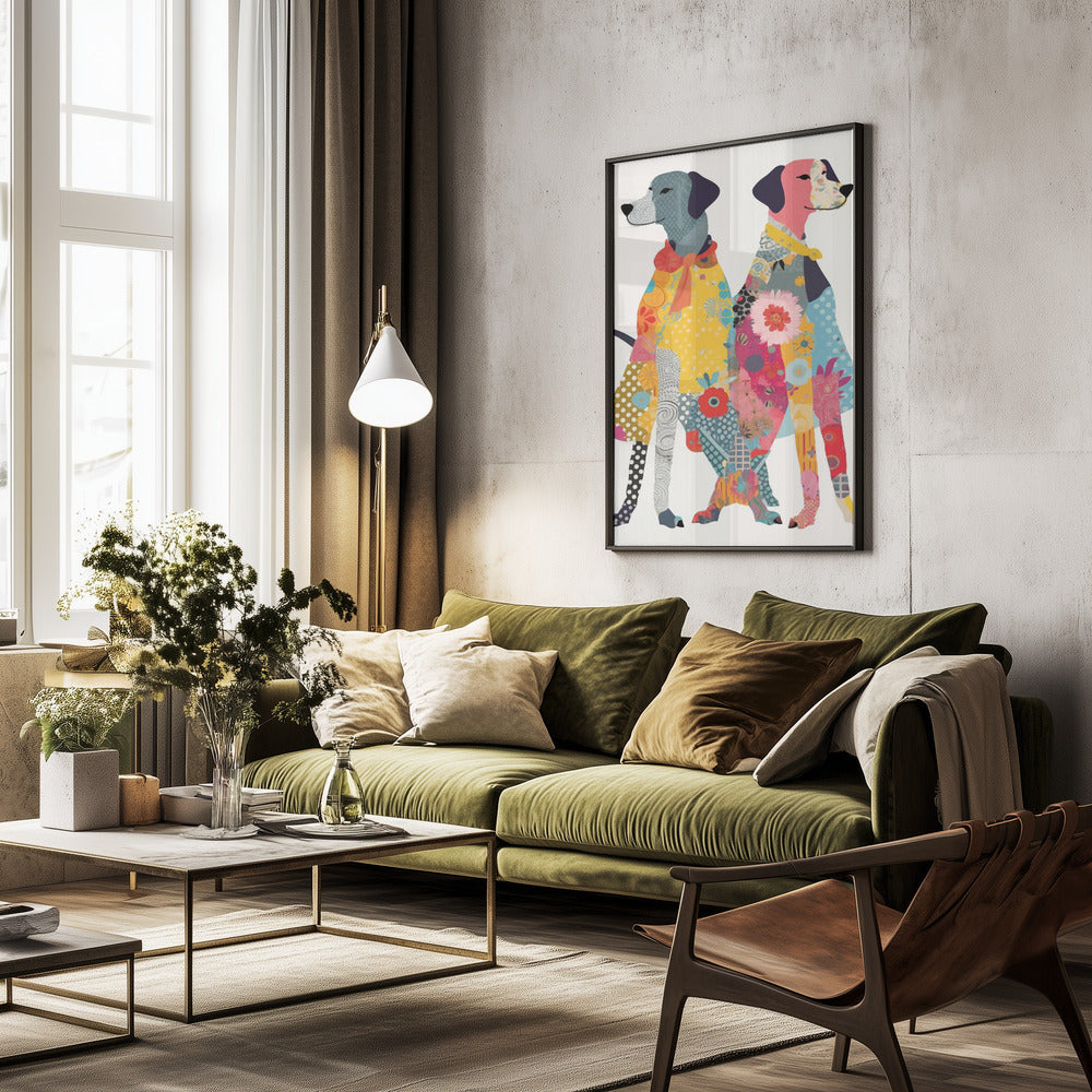 Perros coloridos  ·  cuadro de decoración