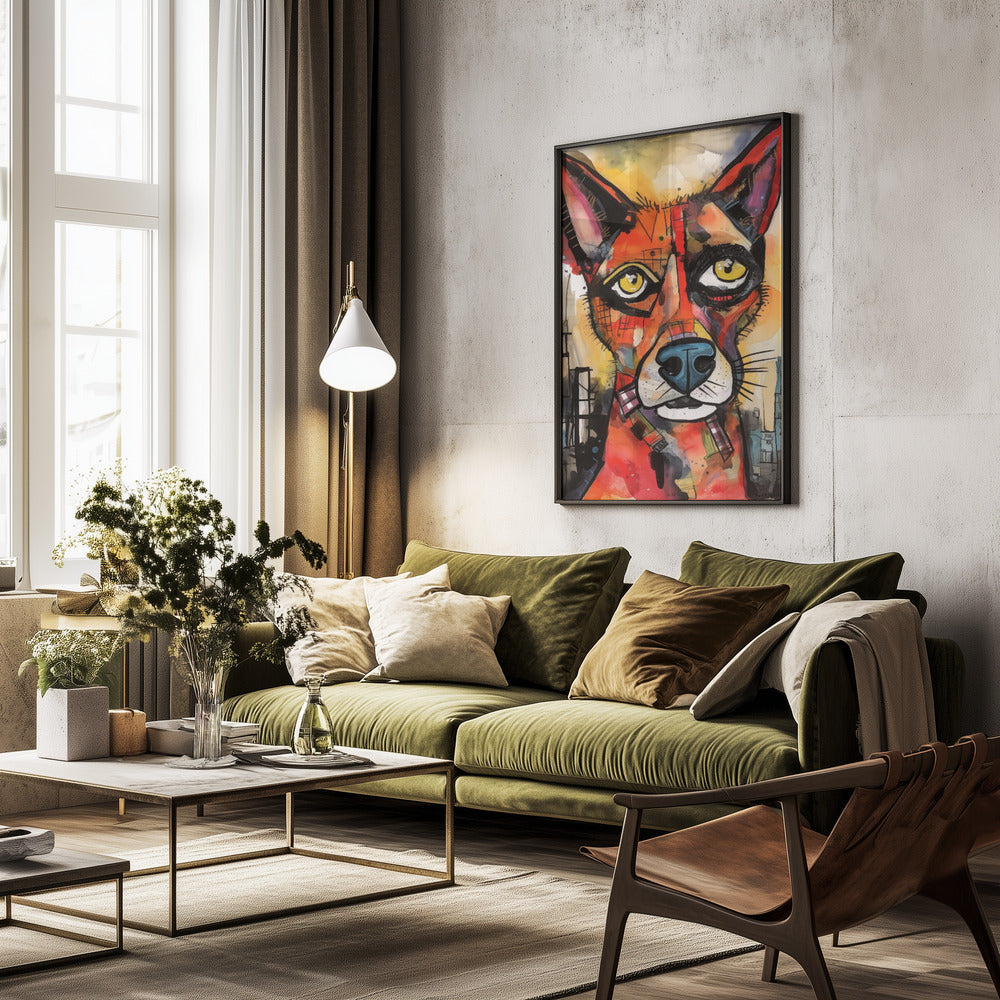 El perro de color  ·  cuadro de decoración