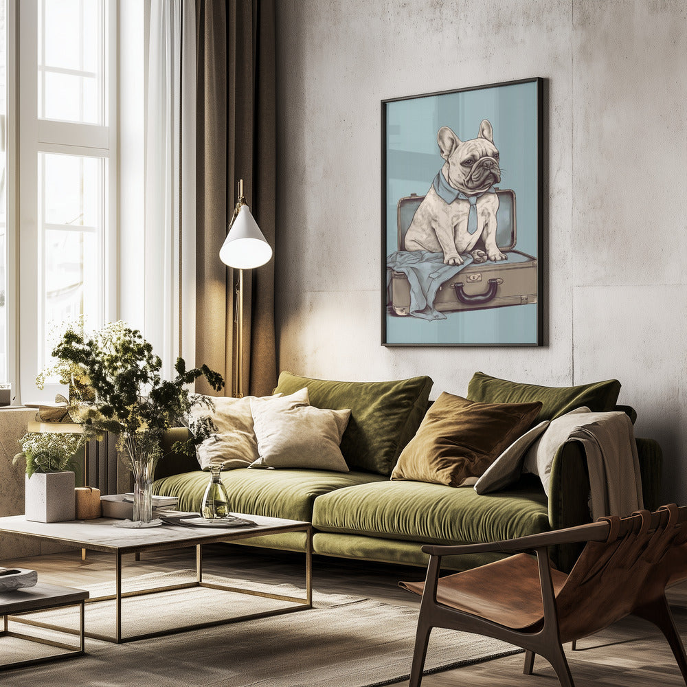 El perro francés quiere viajar ·  cuadro de decoración