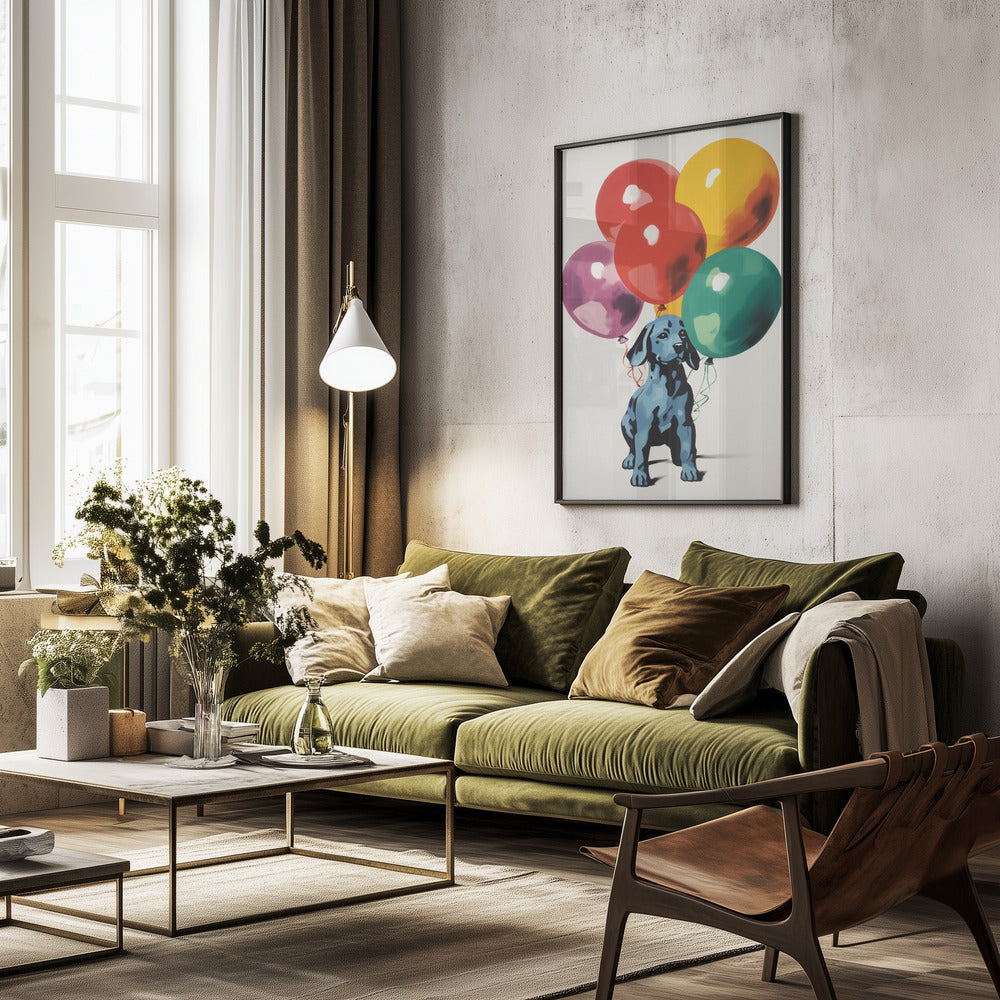 Dog with Balloons 2 · Decoration Picture