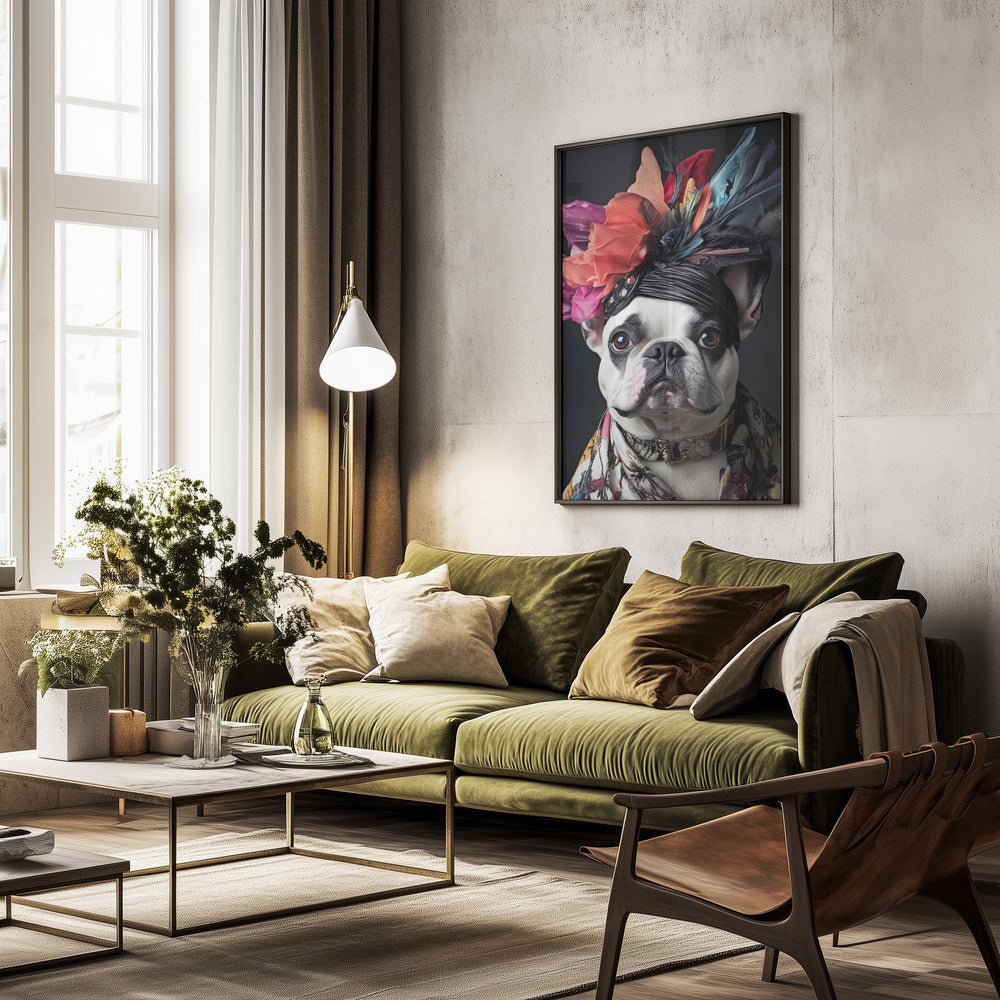 El bulldog francés regio  ·  cuadro de decoración
