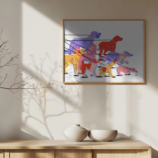Pasear perros  ·  cuadro de decoración