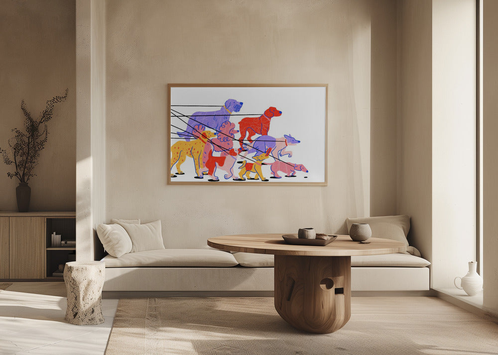 Pasear perros  ·  cuadro de decoración