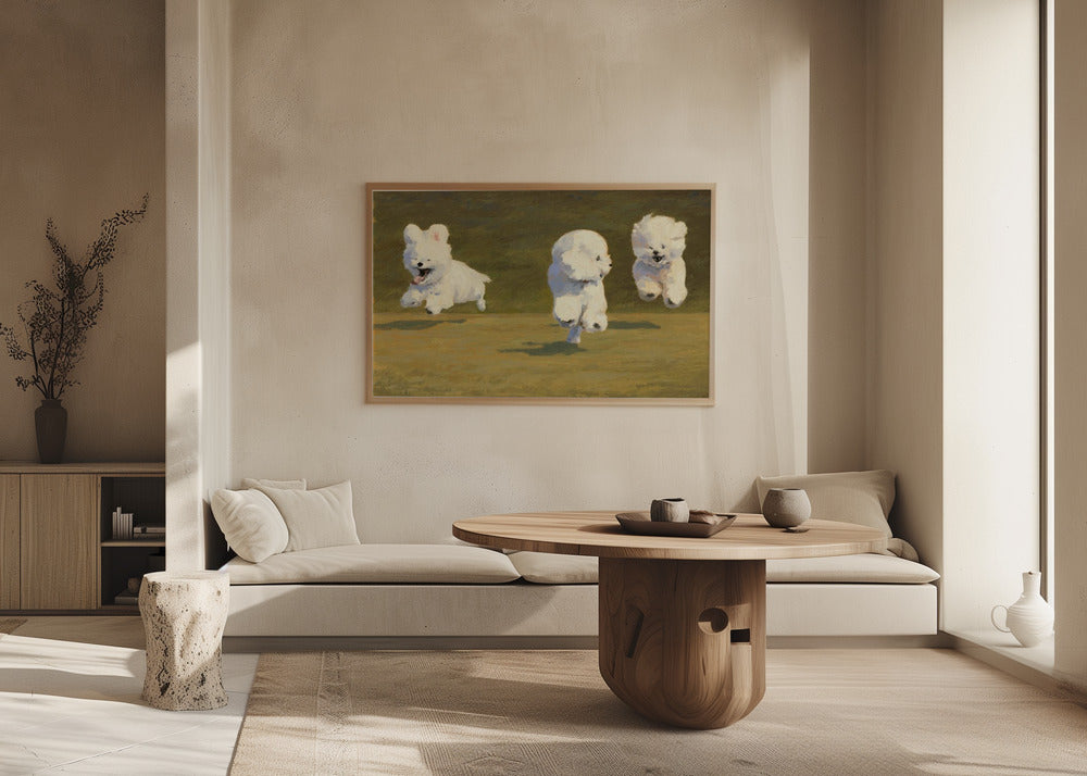 Tres perros corriendo  ·  cuadro de decoración