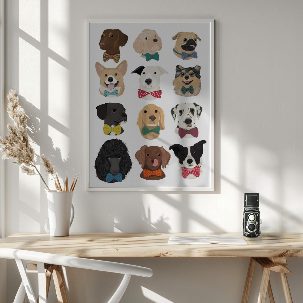 Perros con pajaritas  ·  cuadro de decoración