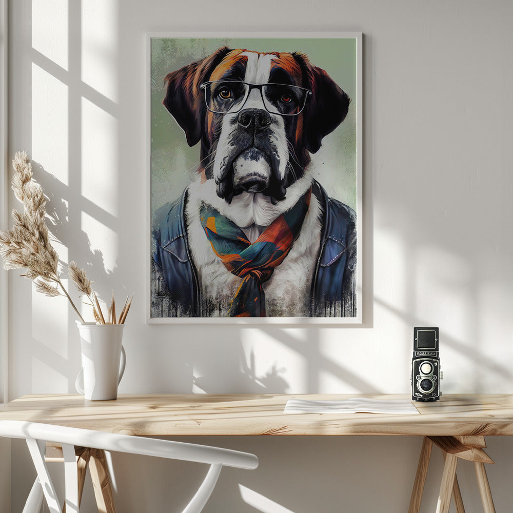 Arte animal de perro hipster  ·  cuadro de decoración