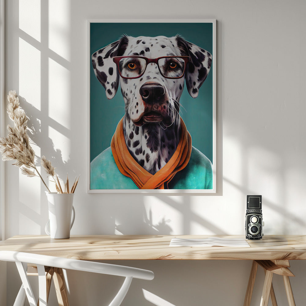 Perro dálmata con bufanda  ·  cuadro de decoración