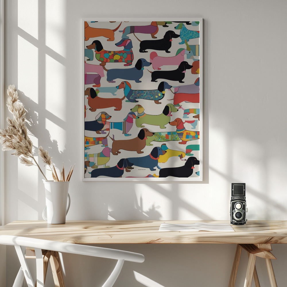 Teckels multicolores  ·  cuadro de decoración