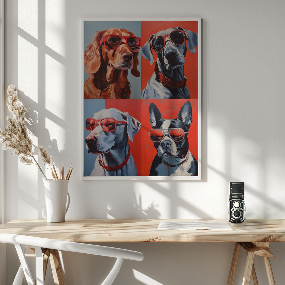 Perros en sombras  ·  cuadro de decoración