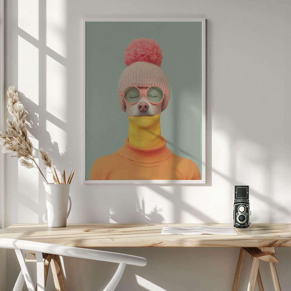 Retrato surrealista de perro humano 1  ·  cuadro de decoración