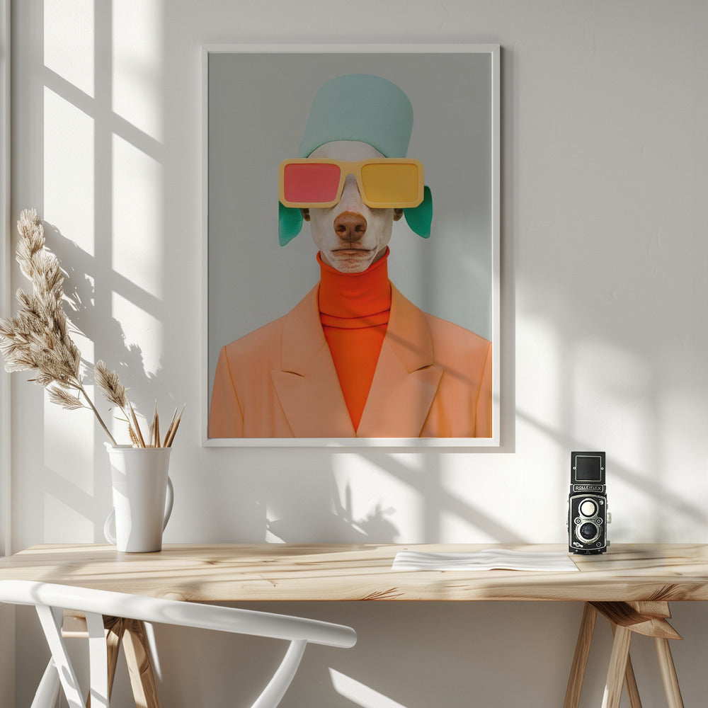 Retrato surrealista de perro humano 2  ·  cuadro de decoración