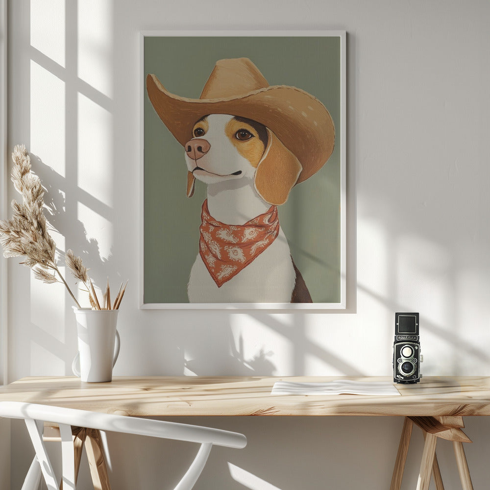 Perro Beagle Vaquero  ·  cuadro de decoración