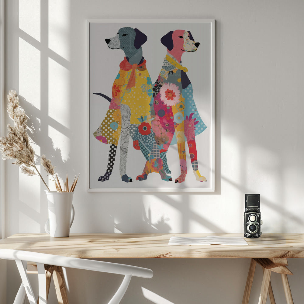 Perros coloridos  ·  cuadro de decoración