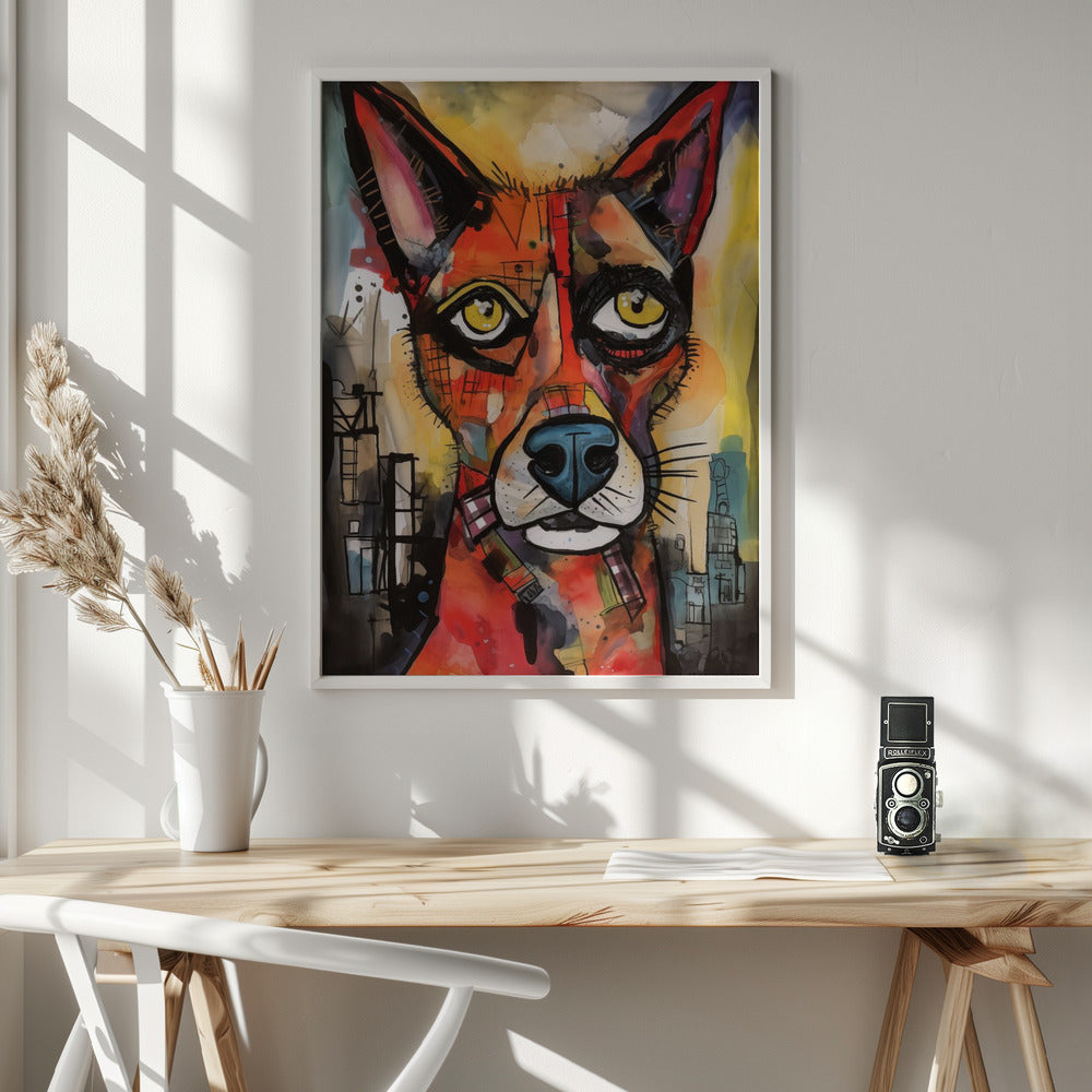 El perro de color  ·  cuadro de decoración