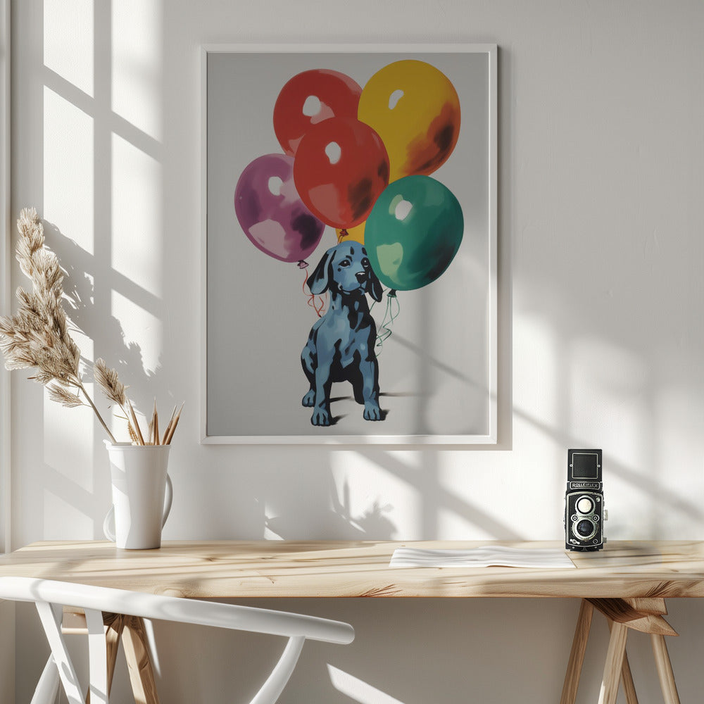 Dog with Balloons 2 · Decoration Picture