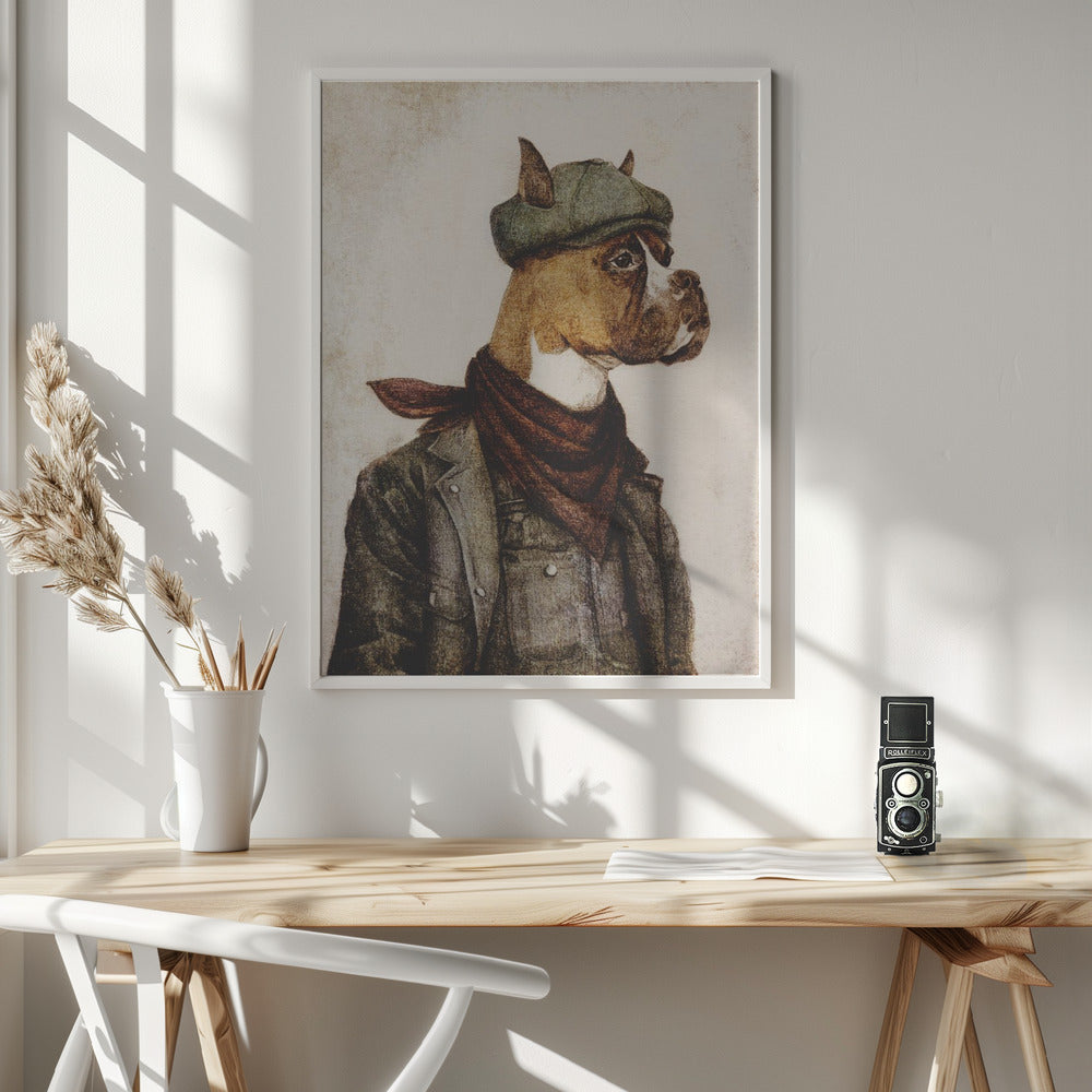 Bulldog trabajador  ·  cuadro de decoración