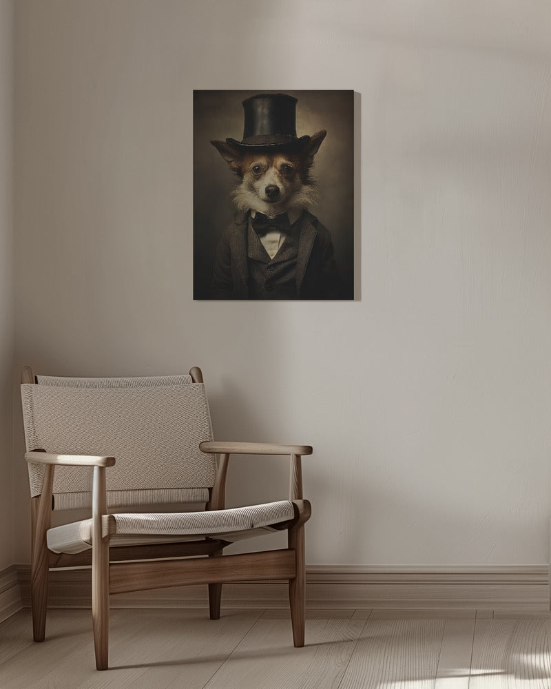 Perro con traje victoriano  ·  cuadro de decoración