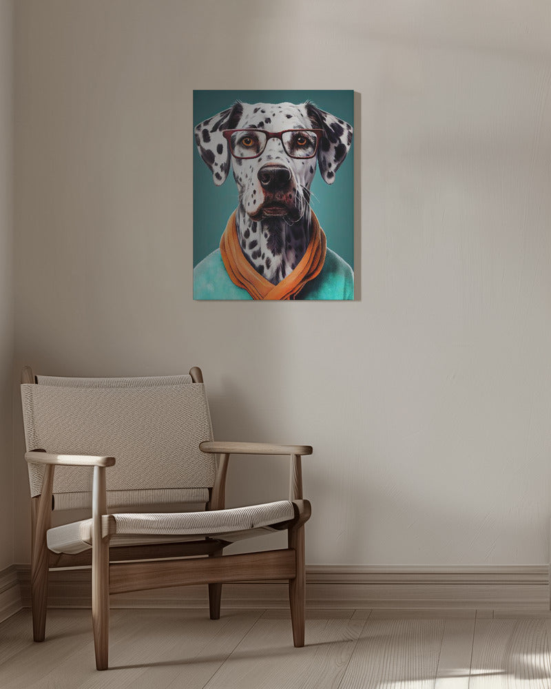 Perro dálmata con bufanda  ·  cuadro de decoración