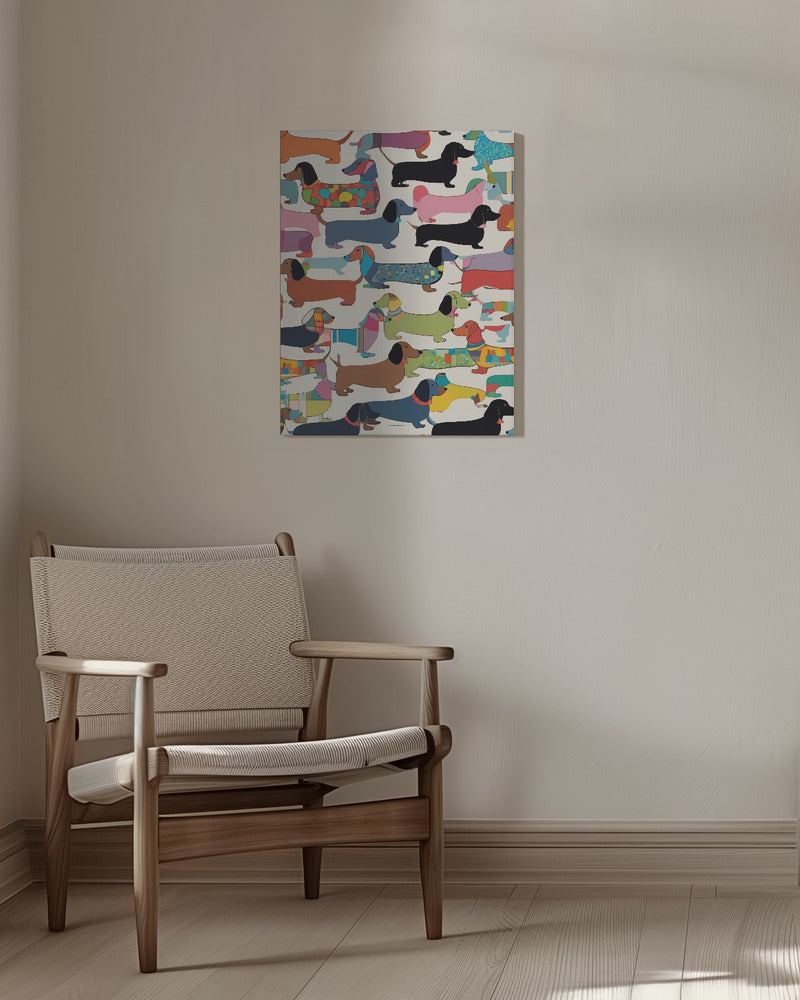 Teckels multicolores  ·  cuadro de decoración