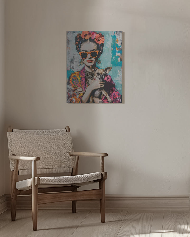 Frida Chihuahua  ·  cuadro de decoración
