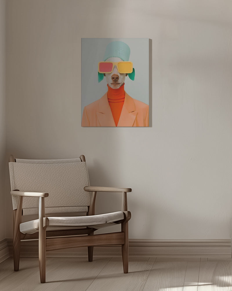 Retrato surrealista de perro humano 2  ·  cuadro de decoración