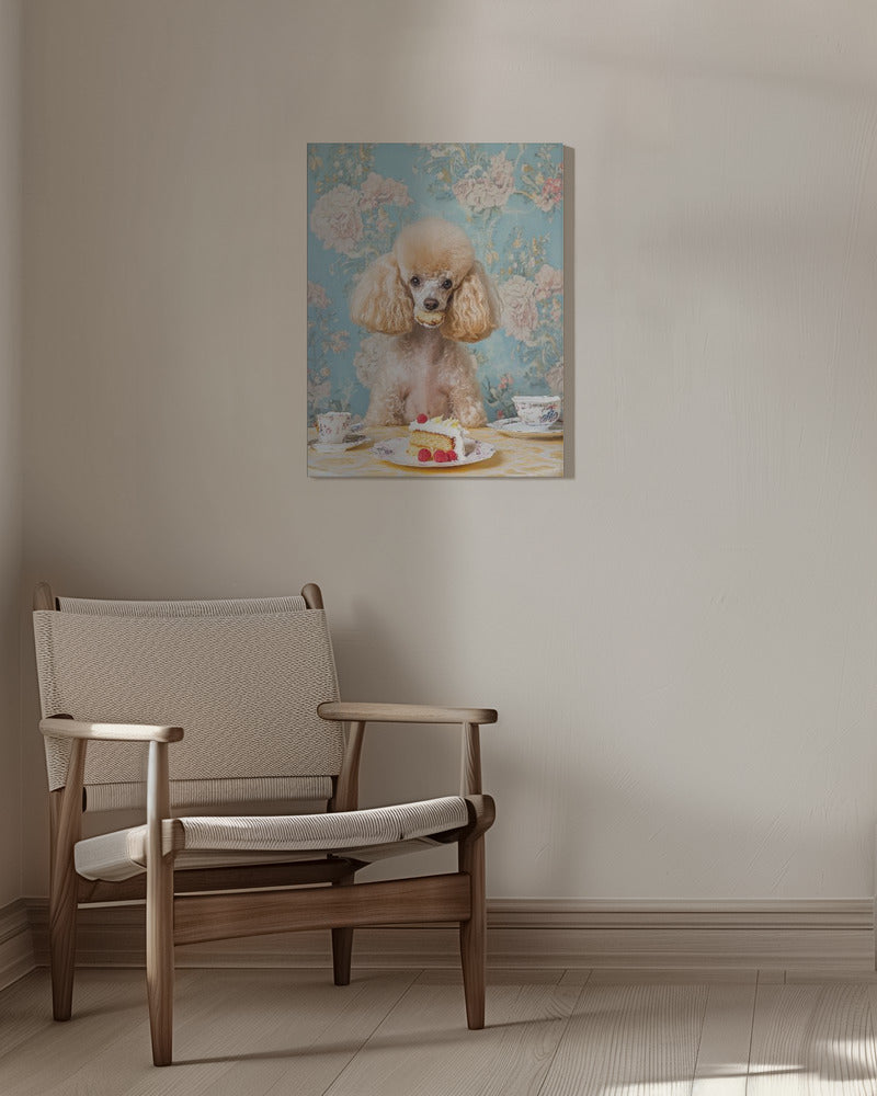 El caniche amante de los pasteles  ·  cuadro de decoración