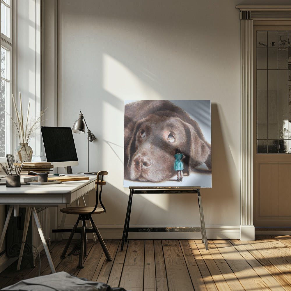 Perro tímido  ·  cuadro de decoración
