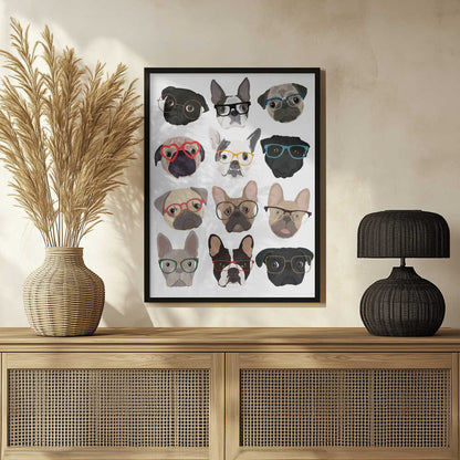 Pugs con gafas  ·  cuadro de decoración