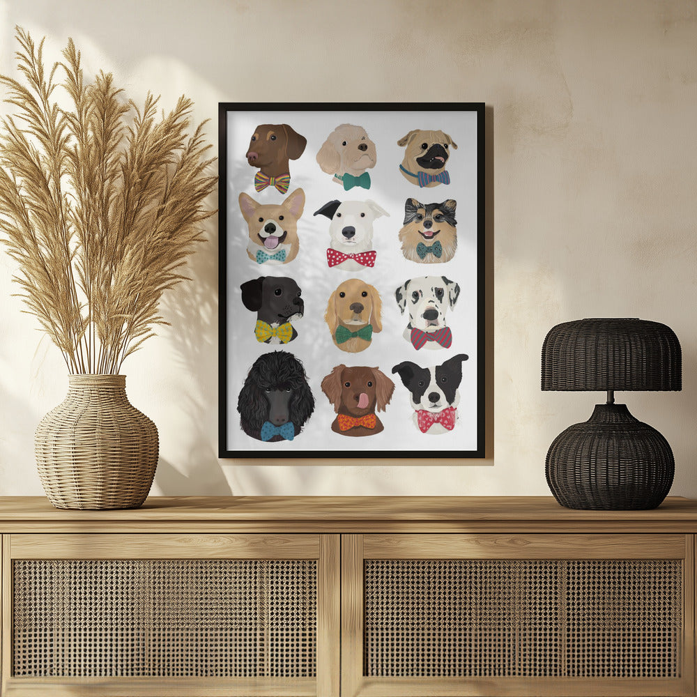 Perros con pajaritas  ·  cuadro de decoración