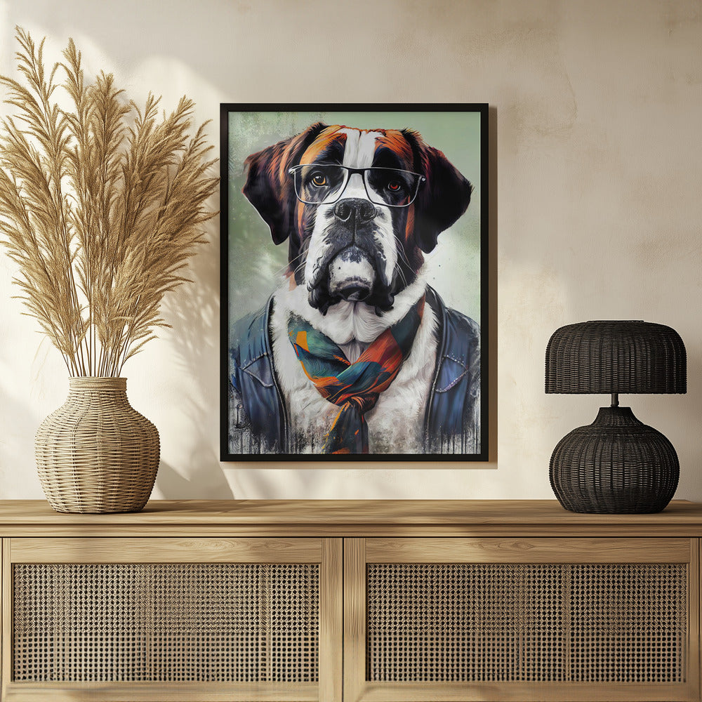 Arte animal de perro hipster  ·  cuadro de decoración