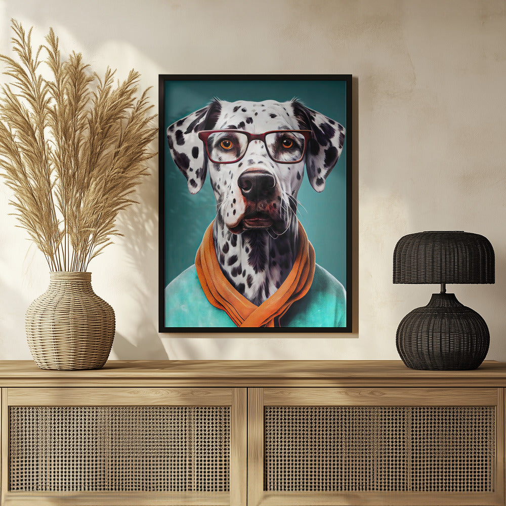 Perro dálmata con bufanda  ·  cuadro de decoración