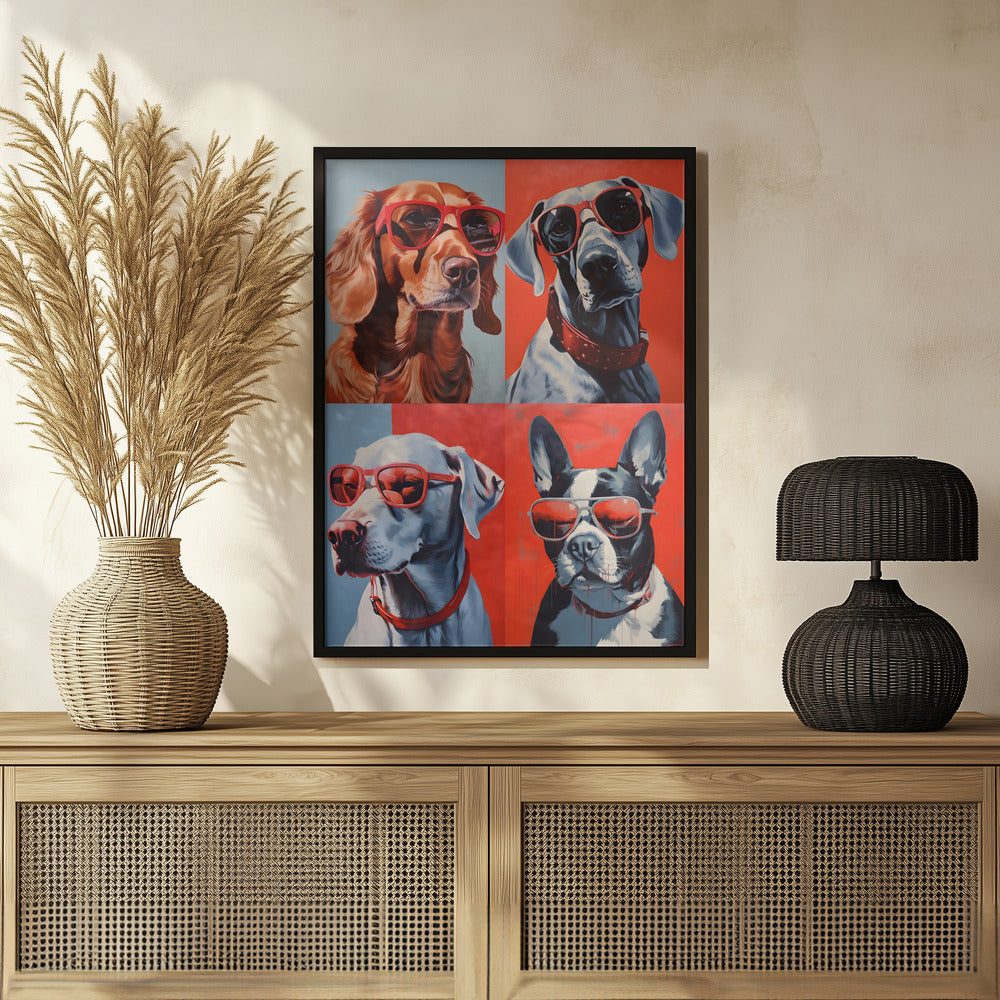 Perros en sombras  ·  cuadro de decoración