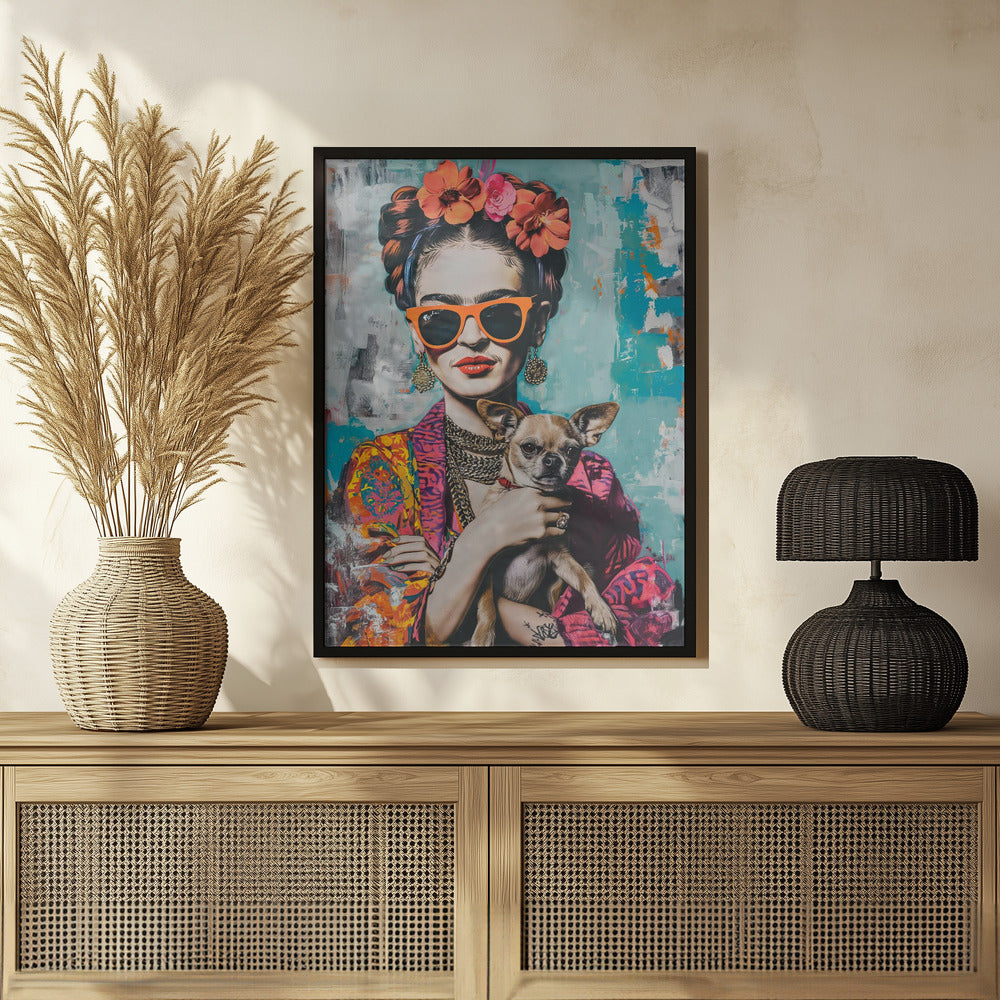 Frida Chihuahua  ·  cuadro de decoración