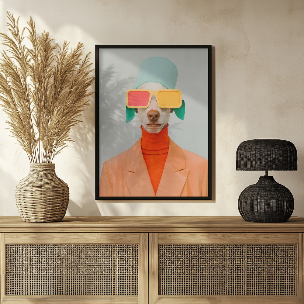 Retrato surrealista de perro humano 2  ·  cuadro de decoración